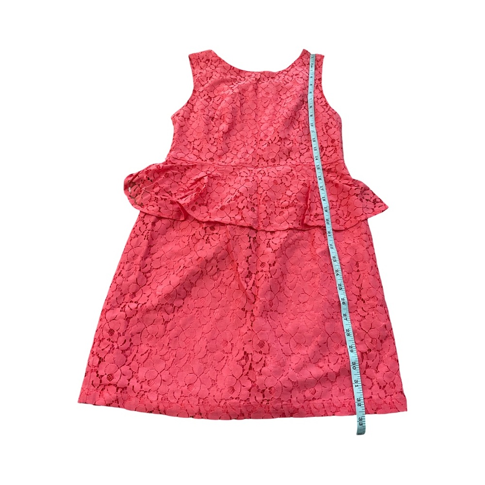 Forever 21 Pink Lace Peplum Dress Size L Juniors NWT A-Line Ruffle - Picture 8 of 13